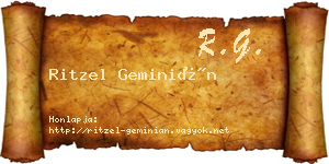 Ritzel Geminián névjegykártya
